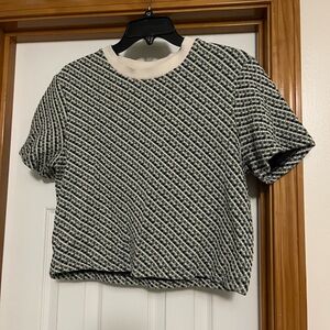 & Other Stories Blue and green and White Textured Tee